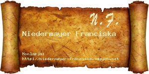 Niedermayer Franciska névjegykártya